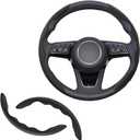 2pcs Universal Fit Carbon Fiber Steering Wheel Cover, Anti-Skid Steering Wheel Cover/Segmented Steering Wheel Protector/Car Interior Accessories (Black)