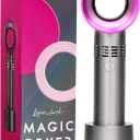 Lyon Lash Portable USB Rechargeable Bladeless Mini Fan/Air Conditioning Blower/Handheld Cooling Dryer, Essential Eyelash Extension Supplies, Dries Glue/Adhesive Rapidly (Nickel/Fuchsia Pink)