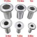 Stainless Steel 316 Durable Combo Stainless Steel Thru-Hull Fitting w/Nut with Custom Gasket Boat Plumbing Fittings for Boats, Yachts, Marine