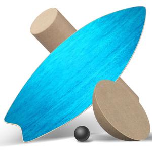 Balance Board,Adult Balance Board,Balance Trainer - Balance Board Kids - Wooden Balance Board,Including Roller,Half Ball And Balance Ball