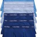 Calvin Klein Men's Cotton Classics 7-Pack Trunk, 2 Boardwalk Blue, 2 Water Reflection, 3 Blue Depths, XXL