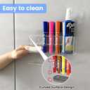 Dry Erase Marker Holder, 10 Slots Wall Mount Acrylic Pen Holder Clear Curved Surface Design for Whiteboard, Office, Home, Marker, Classroom Organization, Eraser and Cleaner Not Included