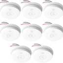Hardwired Interconnected Smoke Detectors,Photoelectric Smoke Alarm with 9V Battery Backup,Test/Silence Button, Hard Wired Fire Alarm for Home GS562A 8pack