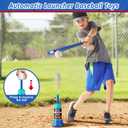 3-in-1 Baseball Set for Kids: Hanging Batting Tee + T Ball Stand Set Auto Ball Launcher for Toddlers & Youth Adjustable Height with 6 balls 2 Bats Outdoor&Indoor Toys Sports Gifts for 3-12 years old