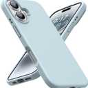 OuXul Designed for iPhone 16 Case,Shockproof Liquid Silicone Protective Phone Case with Soft Anti-Scratch Microfiber Lining Ultra Slim Drop Protection Phone Cover 6.1 inc (Light Blue)