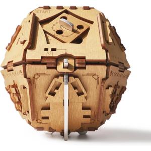 Philosopher's Stone Puzzle Box - 3D Brain Teaser Puzzle for Adults - Wooden Treasure Chest - Money Puzzle Box for Cash Gift - Escape Room Game (Metal)