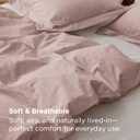 Bedsure 100% Washed Cotton Duvet Cover King Size - Petal Pink Minimalist Bedding Set Linen Like - PureWoven Plain Simple & Soft Comforter Cover for All Seasons (Petal Pink, King, 104"x90")