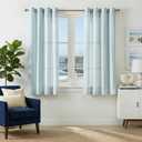 jinchan Linen Curtains for Living Room Aqua Blue Vertical Striped on White Curtains Ticking Stripe Pattern Light Filtering Modern Beachy Coastal Drapes for Bedroom Grommet 2 Panels 63 inches