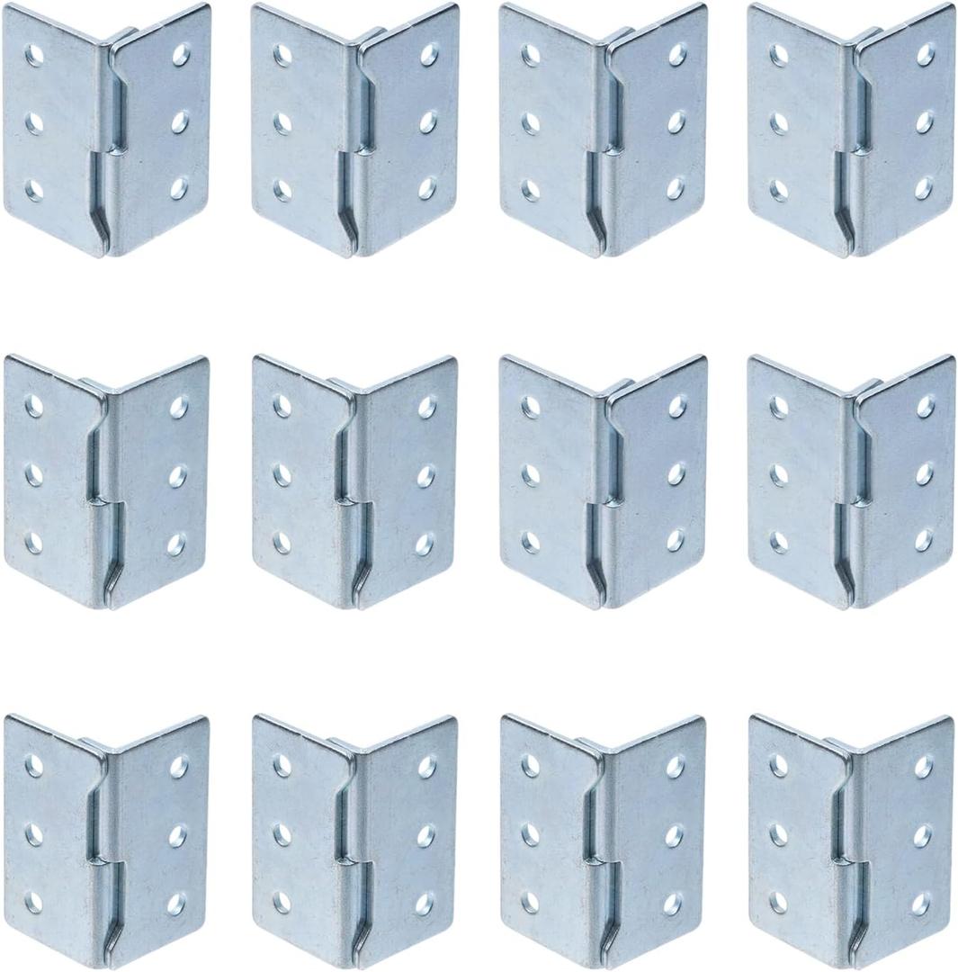 Coshar 8Set(16Pcs) Trailer Wood Sides Bracket, 2" x 1.1"(LxW), Trailer Rack Corner Adapter Utility Wood Side Bracket, Three Hole