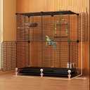 Large Bird Flight Cage with Rolling Stand for African Grey Parrot Cockatiel Sun Parakeet Conure Lovebird Canary (29.1" L x 14.5" W x 32.2" H)