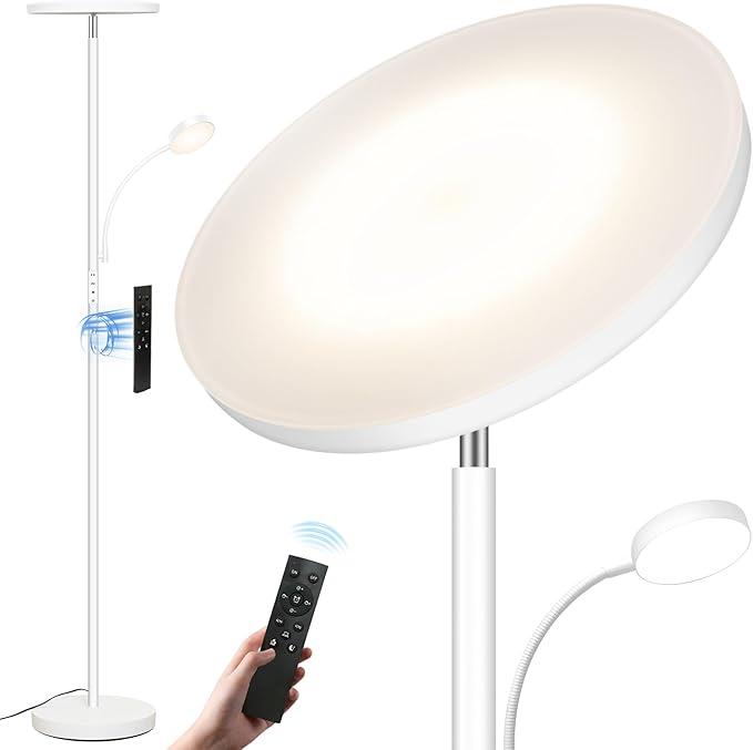 Floor Lamp,Upgraded 42W/4200LM Super Bright Floor Lamp,2in1 LED Dimmable Standing Lamp with Reading Light,Tall Standing Lamp with Stepless Dimmable,Modern Floor Lamps for Living Room,Bedroom,Office