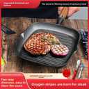 Nonstick Cast Iron Grill Pan with Double Spouts, 8.7-inch Durable Skillet for Stove Tops, Ideal for Indoor & Outdoor Cooking (8.7inch / 22cm)