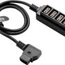 SMALLRIG D-Tap Splitter, Dtap Splitter Power Cable to 4 Ports, D Tap Charger Cord Suitable for V Mount Battery, NP-FZ100/ LP-E6P/ EN-ELE5c Dummy Battery, Monitors, Flame-Retardant Cable 64cm/25.2in
