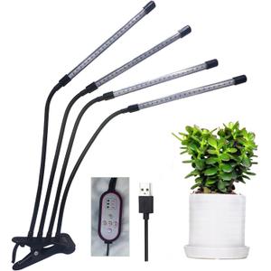 FLMTHL Grow Light for Indoor Plants LED Lamps with Full Spectrum & Red Blue Spectrum, 3/9/12H Timer, 10 Dimmable Level, Adjustable Gooseneck,3 Switch Modes