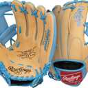 Rawlings | Select Pro Lite Series Francisco Lindor Youth Baseball Glove | 11.5" | Right Hand Throw | Camel/ Columbia Blue