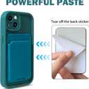 Lovmooful Compatible for iPhone 14 Case Cute Color Card Holder Design for Girls Women Soft TPU More Shockproof Protective Girly for iPhone 14 Case-Deep Blue