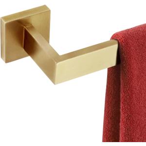 KOKOSIRI 32 Inch Gold Bath Towel Bar Bathroom Towel Rack Towel Holder Shower Hand Towel Hanger,Total Length 33.3 Inch, Brushed Gold, B4003BG-L32