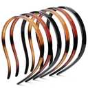 6 Pcs No Pressure Headbands for Glasses Wearers, No Headache Comfortable Sunglass Headbands for Women, Flex Plastic Hairbands with Teeth for Makeup and Daily Use