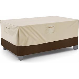 Vailge Rectangular/Oval Patio Table Cover, Heavy Duty and Waterproof Outdoor Lawn Patio Furniture Covers, Large Beige & Brown