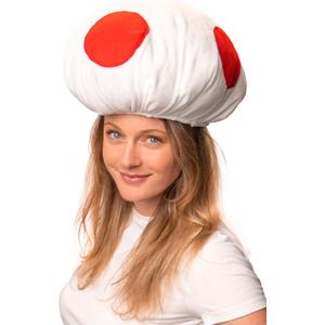 ComfyCamper Mushroom Hat Costume for Adults - Womens Mens Pink Red White Cosplay Halloween Costumes Women, One Size