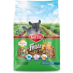Kaytee Fiesta Chinchilla Food, Nutritious and Fun Blend, Supports Dental Health and Digestion, 2.5 pounds. BB Date 14 Nov 2026