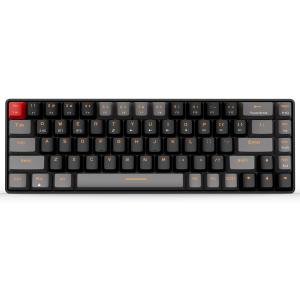 Qisan Mechanical Gaming Keyboard, Dual Mode 2.4G/BT Wireless, 60% Mini Design, Brown Switch, US Layout, 68 Keys, Computer Keyboard, Gaming Pc, Wireless Gaming Keyboard (Brown Switch with Black & Grey Combo Color)