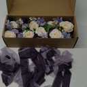 Ling's Moment 8pcs Wedding Artificial Aisle Pew Flowers Chair Decorations Arrangements with Chiffon Ribbons Lilac Purple Gold for Ceremony Chair Back Floral Decor Reception Church Party Outdoor