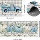 Fall Kitchen Mat Rugs Sets of 2,Blue Happy Fall Y'all Truck Pumpkin Tractor Checkered Rugs for Decorations Hallways,Sink,Laundry Room,Floor Non Slip Carpet Washable 16x24 + 16x41 in (Colorful 10)