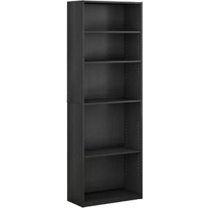 FURINNO JAYA Simply Home 5-Shelf Bookcase, 5-Tier, Black