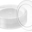 6'' 80 Pack 6'' inch Premium Heavy Weight Crystal Clear Classy Disposable hard Plastic Dessert plates