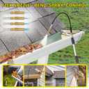 24FT Reach Gutter Cleaning Tools from Ground, Telescopic Rain Gutter Cleaner Tool with Garden Hose Attachment and Bendable Sprayer Wand