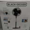 BLACK+DECKER 16 Inches Stand Fan with Pedestal Base, Height Adjustable Pedestal Fan with Remote and Touch Control Panel, Free Standing Fan with 90-Degree Oscillating and 3-Speed Settings, Black