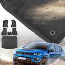 Floor Mats & Cargo Liner for Jeep Compass 2025 2024 2023 2022 2021 2020 2019 2018 2017, All Weather Full Set Car Mats Trunk Mats for Compass 2017-2025 Car Accessories