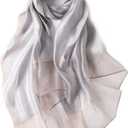 Womens Scarves Lightweight Silk Scarf Shawls and Wraps for Evening Dresses Summer Beach Wedding Shawl Gifts (Grey)