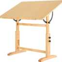 VISWIN Wood Drafting Table for Adults, 30" X 42" Extra-Large Drawing Table with Adjustable Height & Angle for Art Studio, Solid Pine Wood Artist Desk for Drawing, Drafting, Writing, Reading