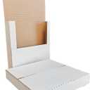 50 Pack,vinyl record mailer Corrugated Mailer,12.5x12.5x2inch, Easy-Fold Shipping Box, White,Height Adjustable,Comic book mailer,