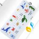 Baby Bath Mat for Tub Non Slip Kids Bathtub Mat Extra Long 40X16 Inch Toddler Bath Tub Shower Mat Anti Slip with Suction Cups & Drain Holes, Machine Washable (Under the sea)