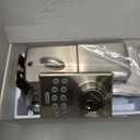 Amazon Basics Contemporary Electronic Keypad, Keyless Entry Door Lock Deadbolt with Handle Set, Key Pad Front Door with Knob, Contemporary Door Locks for Front Door, Door Handle, Satin Nickel, 1-Pack