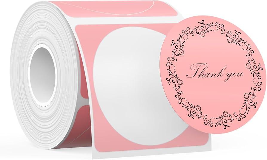 SUPVAN T50M Series Genuine Round Label Tape, Φ 50mm, Pink