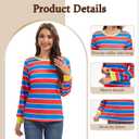 Adult Womens Long-Sleeved Striped T-Shirt Cartoon Character Costume for Halloween Cosplay Party (XX-Large, Red and Blue Stripes)