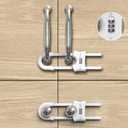4 Pack Child Proof Sliding Cabinet Door Code Locks Baby Safety Cupboard Locks Adjustable U Shaped Cabinet Latches for Knob Handle Drawers Closet Plastic (4 PCS, White)