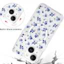 Jusy Magnetic Cute Flower Case for iPhone 15 Plus, Cute Aesthetic White Floral Pattern Phone Case Compatible with Magsafe, Soft TPU Protective Phone Cover for Women Girls - Blue Flower