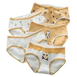 SINMIUANIME Women's Panties Anime Print Underwear Breathable Cotton Brief Sexy Cosplay Lingerie 5-Pack (Dog pattern, M)