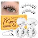 QUEWEL Magnetic Eyelashes with Applicator, 2 Pairs Portable Magnetic Lashes with Applicator, Upgrade Magnetic Eyelashes Natural Look More Easy to Wear, Easy to Wear and Remove(Magnetics NZH-D+G)