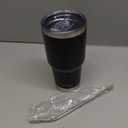 Toopify 30 oz Stainless Steel Insulated Tumbler Travel Mug with Straw Slider Lid, Cleaning Brush, Double Wall Vacuum (Black)