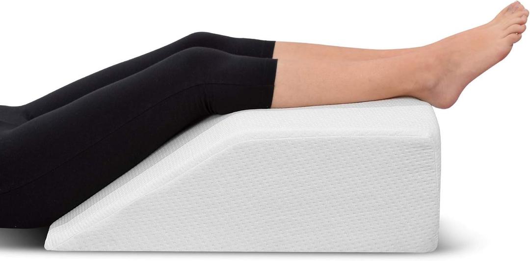 Ebung Memory Foam Leg Elevation Pillow - Support Pillow to Raise Feet for Better Elevation, Circulation, Leg Swelling, or Sciatica - Wedge Design for Comfort and Recovery