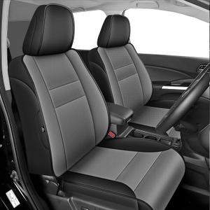 AOMSAZTO Custom Fit Seat Covers for CRV 2015 2016 Full Set Faux Leather Car Seat Covers CR-V Car Seat Protector Black+Gray