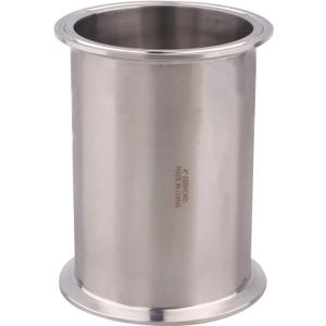 DERNORD Sanitary Spool Tube with Clamp Ends,Stainless Steel 304 Seamless Round Tubing with 4 inch Tri Clamp Ferrule Flange (Tube Length: 6 Inch / 152MM)