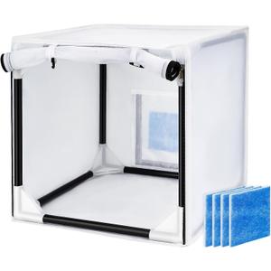 Airbrush Paint Spray Booth,with Filter & Curtain 15 inch Portable Spray Paint Booth Tool, Tool for DIY Projects, White (15inch)