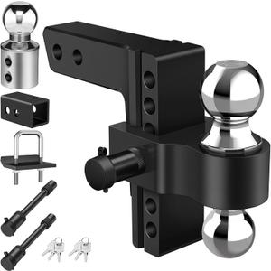 Kohree 6" Adjustable Trailer Hitch Kit Fit 2" & 2.5" Receiver, Drop Hitch with 3 Ball 1-7/8", 2", 2-5/16", 12500 LBS GTW Heavy Duty Hitch for Class III & IV Vehicles